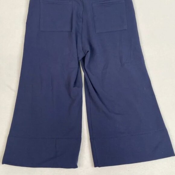 Quince Super Soft Fleece cropped wide leg pants navy Size medium - Picture 5 of 9